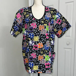 Madison Medical Black Halloween Design Scrub - XL